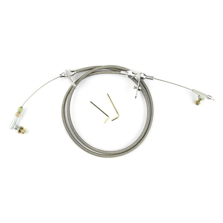 KDP-2727HT Chrysler TF-727 Stainless Steel Kickdown Cable Kit Polished Aluminum Fittings and Ferrule