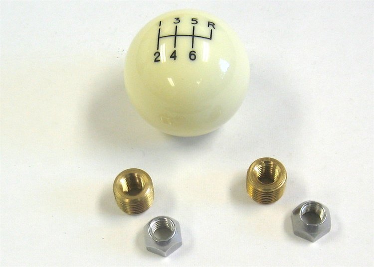 SK-6873 Manual Transmission Shifter Knob, For Lokar Shifters Only, 6 Speed, 2 in. Knob, Billet Aluminum, Ivory