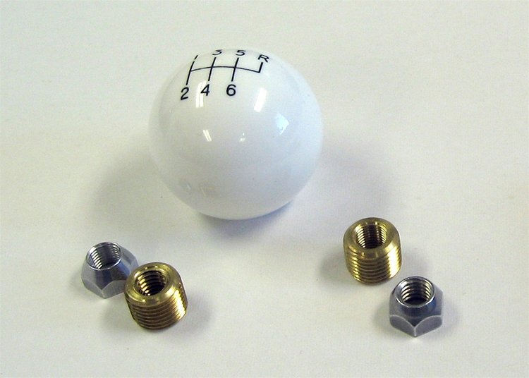 MANUAL SHIFT KNOB 6 SPEED WHITE