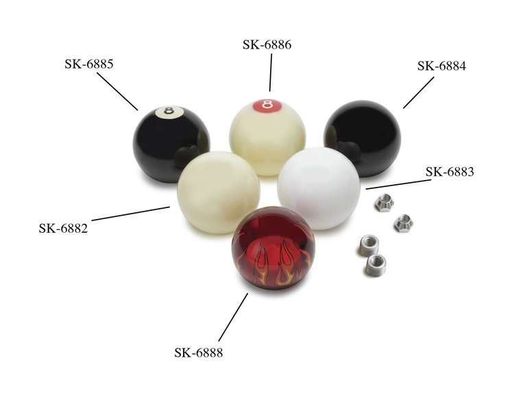 SK-6884 Plain Black Shifter Knob 2-1/4" Diameter