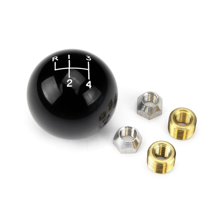 SK-6895 Manual Transmission Shifter Knob, For Lokar Shifters Only, 4 Speed, Reverse Up Left, 2 in. Knob, Billet Aluminum, Black