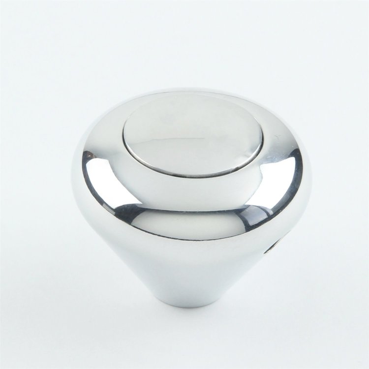 SK-6911 Auto Transmission Shifter Knob, For Lokar Shifters Only, Plain Button, Billet Aluminum, Mushroom, Polished