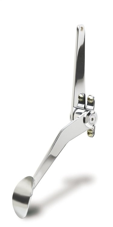 SPO-6070 Throttle Pedal Assembly, Chrome Plated Steel, Spoon Style, Splined Lower Arm, Incl. Mounting Bracket, Steel