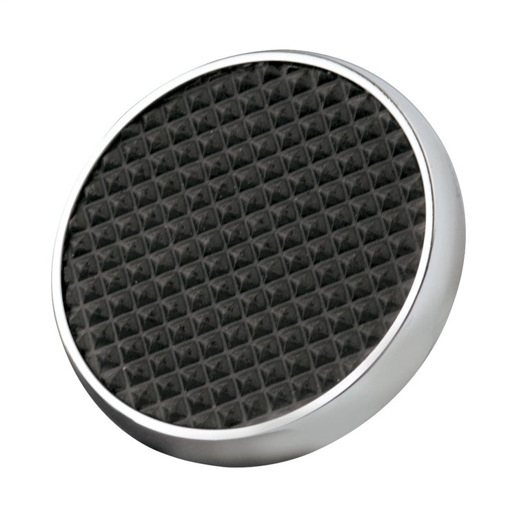 SPO-6071 Round Chrome Steel Brake Pedal, Rubber Insert