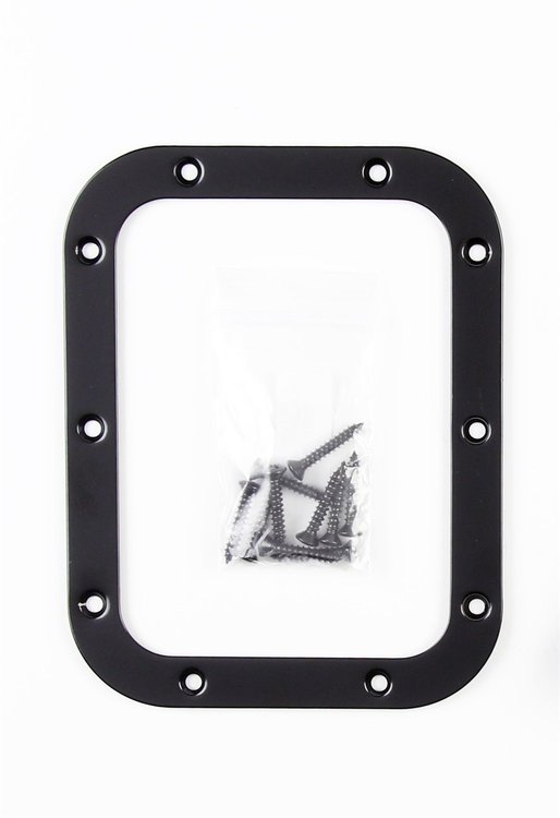 X70-SFR Rectangular Shift Boot Ring, 6.75 in. x 5.25 in. Outer/5.5 in. x 4 in. Inner, Black Stainless Steel