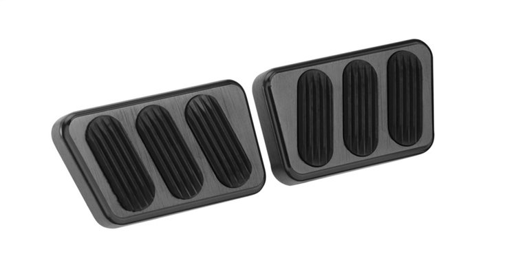 XBAG-6121 Brake And Clutch Pedal Pad Set, Midnight Series Black, w/Rubber Insert, Pair, Billet Aluminum, Pair