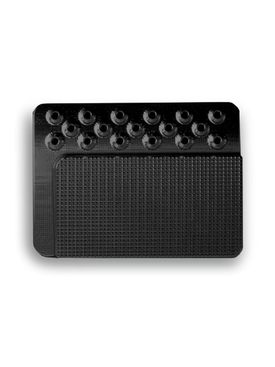 XBAG-6197 Brake Pedal Pad, Goolsby Edge Edition, w/Rubber Inserts, Billet Aluminum, Black Finish