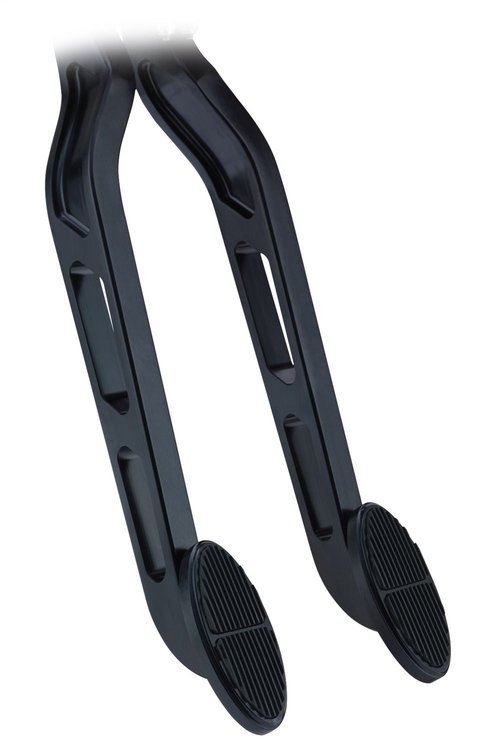 XBCA-9502 Brake And Clutch Pedal Arm, Standard Oval Pad, 90 deg., Bronze Pivot Bushing, Billet Aluminum, Black Finish