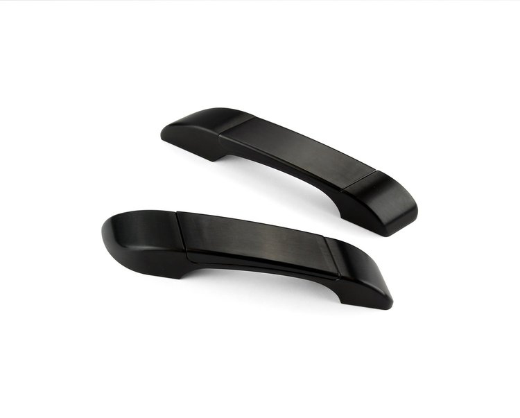XGSE-2150 Interior Door Pull, Goolsby Edition, Smooth Insert, Standard Size, Billet Aluminum, Pair, Black Finish