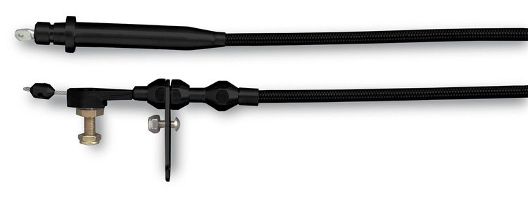 XKD-2350HT GM TH350 Stainless Steel Kickdown Cable Kit Black Anodized Aluminum Fittings and Ferrule