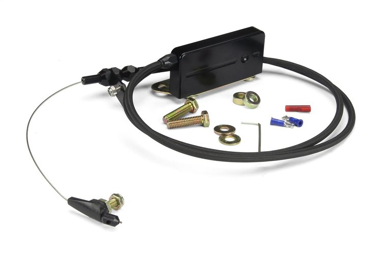 XKD-2400HT GM TH400 Stainless Steel Kickdown Cable Kit Black Anodized Aluminum Fittings and Ferrule