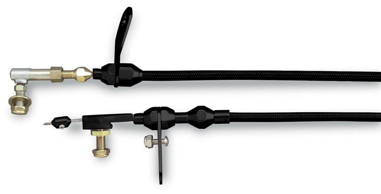 XKD-2727HT Chrysler TF-727 Stainless Steel Kickdown Cable Kit Black Anodized Aluminum Fittings and Ferrule