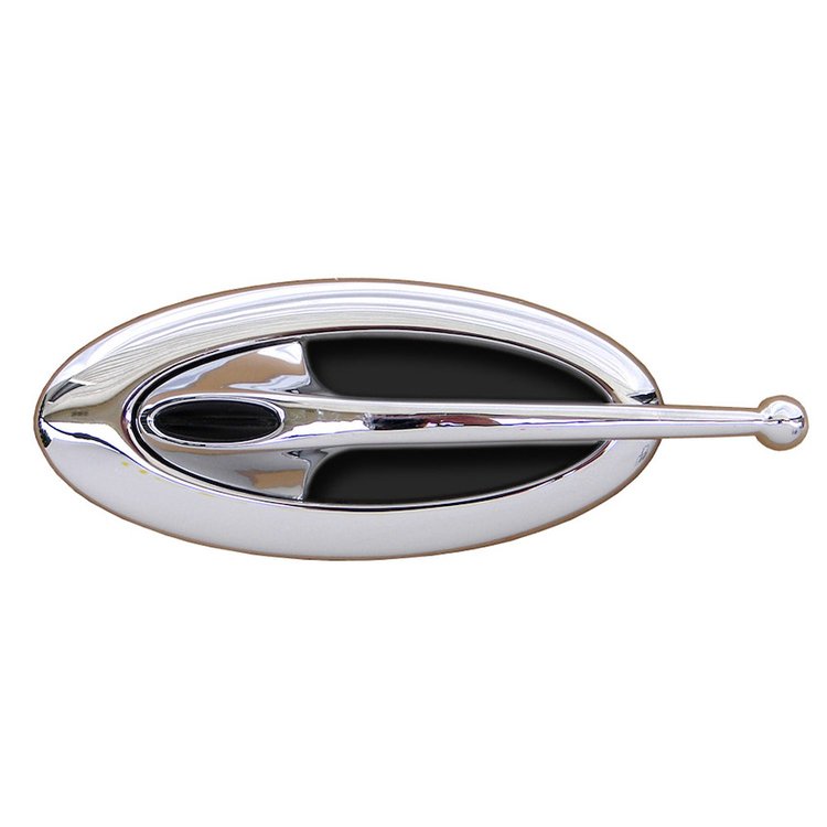 EL-502 Interior Door Handle, Front, Cast Aluminum, Ball End, w/Inserts, Chrome