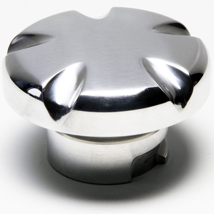 LSO-01-P LS Engine Oil Cap, Grooved, Billet Aluminum, Polished Finish