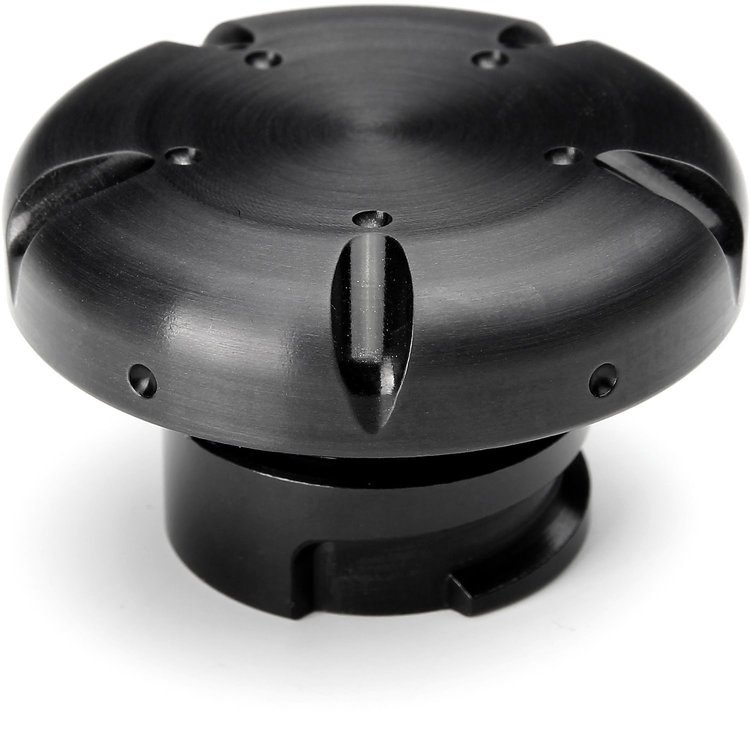LSO-02-B LS Engine Oil Cap, Dished, Billet Aluminum, Black Finish