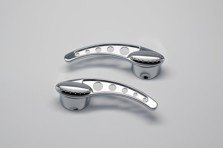 PT-102 Door Handle, Front, Cast Aluminum, Chrome w/Insert, 1949 And Later GM And Ford, Sold As Pair