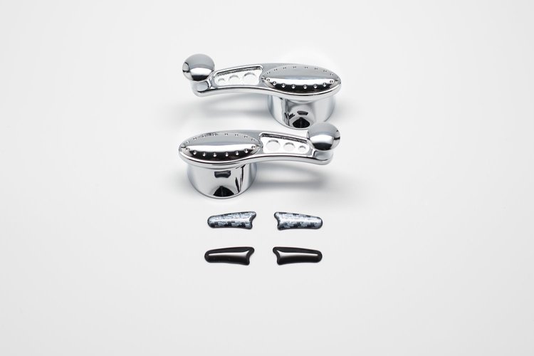 PT-104 Vent Window Crank Handle, Cast Aluminum, Chrome w/Insert, 1949 And Later GM And Ford, Sold As Pair