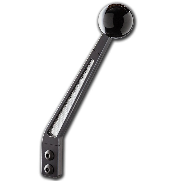 SH-203-10 Shifter Lever, Manual, 10 in., Hurst, Tremec, TKO-500, TKO-600, T-56, w/2 Bolt Flange, Black w/Mesh Insert