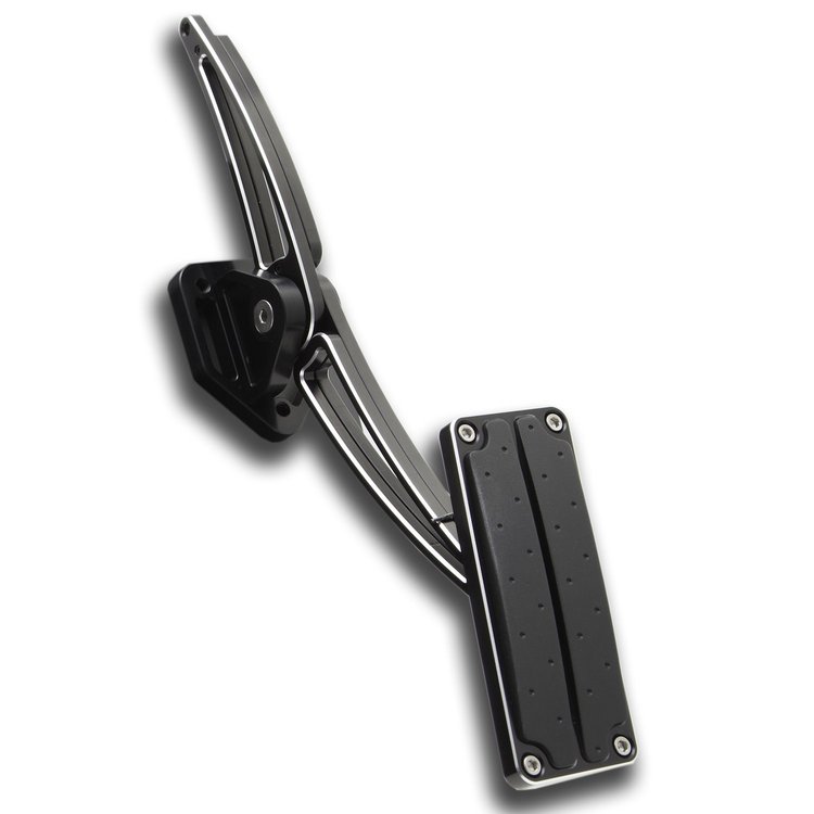 TA-206-B2 Accelerator Pedal Assembly, Universal Firewall Mount, w/Rubber Insert, Black Billet
