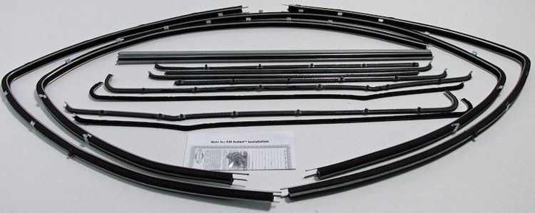 C155C Felt Kit with Clipped Channels for 1955-1957 GM Deluxe 2-Dr Sedans