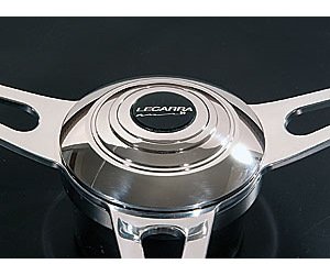 3467 Horn Button, Fits w/Banjo Wheel Steering, Billet Aluminum, Single Contact, Domed Logo, Polished