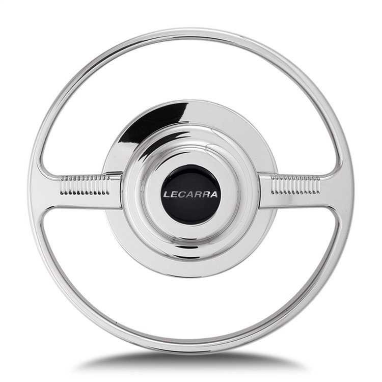 3710 Horn Button, Fits w/Mark 10 Wheel Steering, Billet Aluminum, Single Contact, Logo, Polished