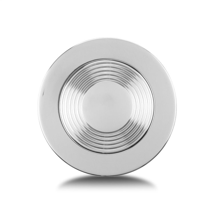 3720 Horn Button, Fits w/Mark 10 Wheel Steering, Billet Aluminum, Single Contact, Full Cover Groovy, Polished