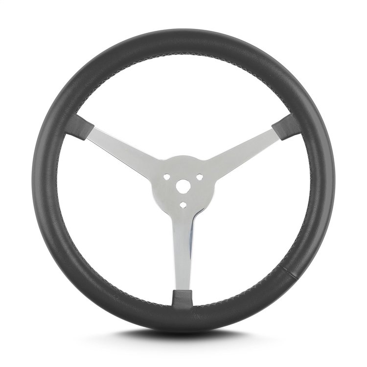 40006 Lake Steering Wheel, Dark Grey, Polished 3 Spokes