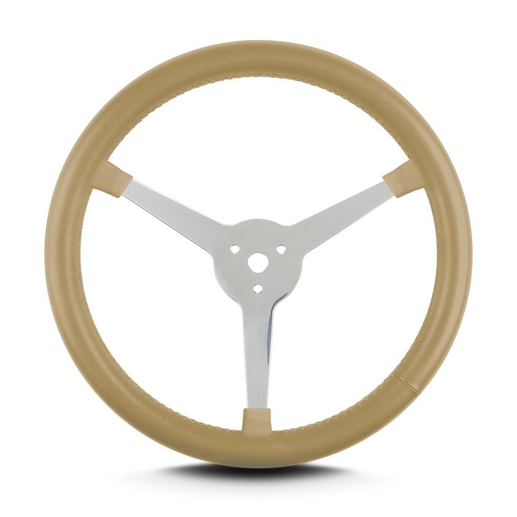 40009 Lake Steering Wheel, Tan, Polished 3 Spokes