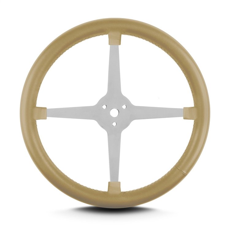 40409 Lake Steering Wheel, Tan, Polished 4 Spokes
