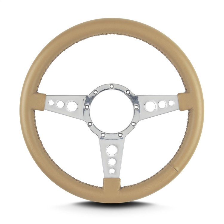 42209 Mark 4 GT Steering Wheel, Tan, Polished Spokes, 14 in. Standard Grip