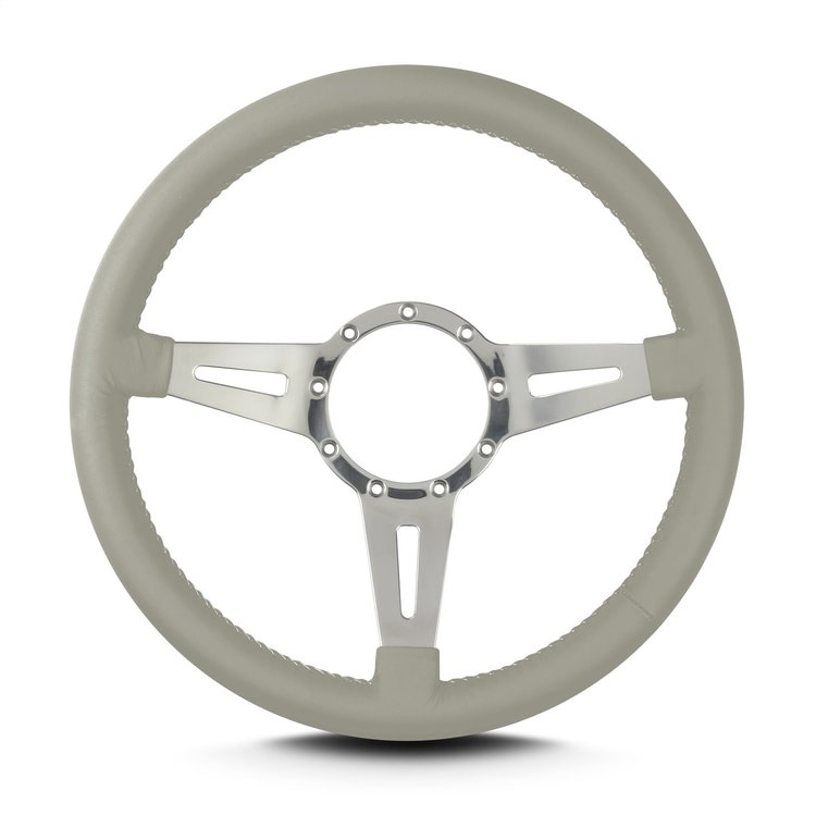 43207 Mark 4 Elegante Steering Wheel, Light Grey, Polished Spokes, 14 in. Standard Grip