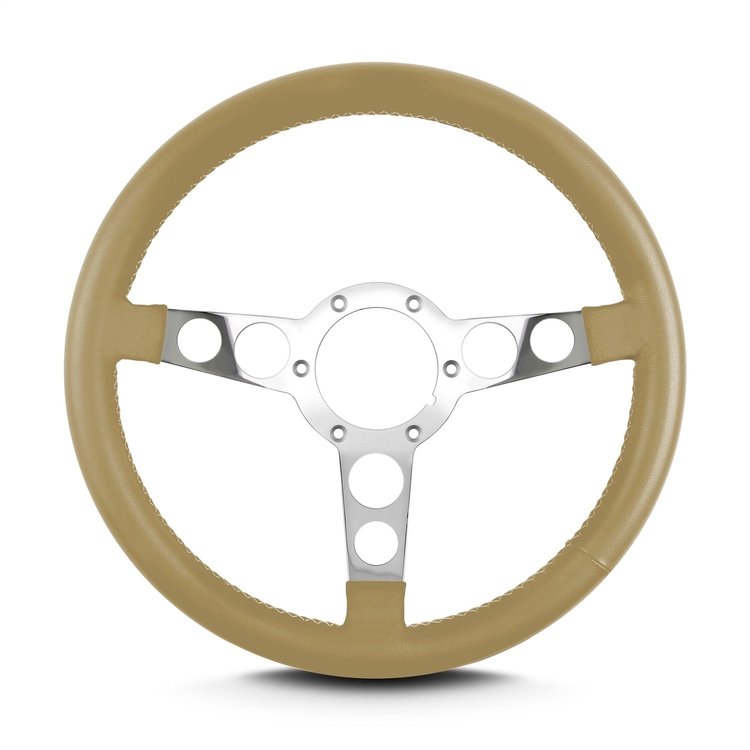 61509 Trans Am Steering Wheel, Tan, Polished Spokes, 14 in. Standard Grip