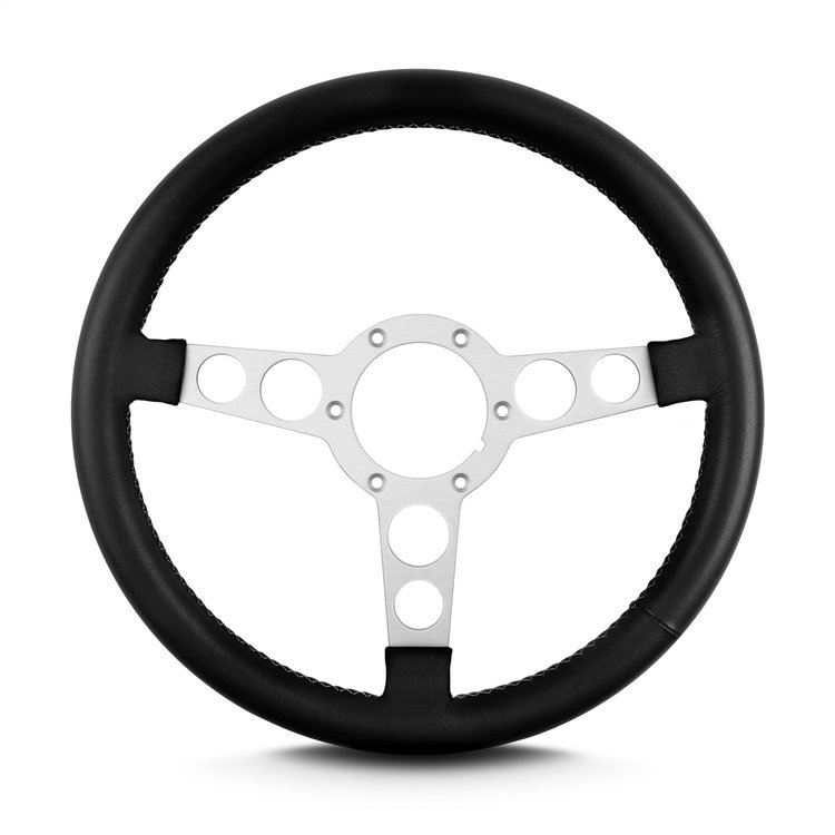 62301 Trans Am Steering Wheel, Black, Clear Anodized Spokes, 14 in. Standard Grip