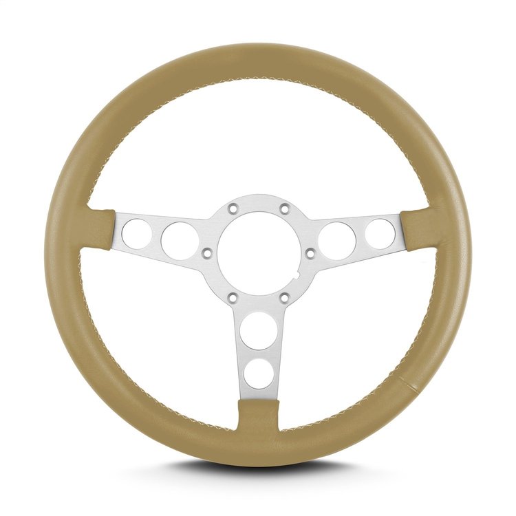 62309 Trans Am Steering Wheel, Tan, Clear Anodized Spokes, 14 in. Standard Grip