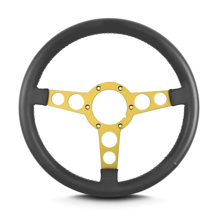 62406 Trans Am Steering Wheel, Dark Grey, Gold Anodized Spokes