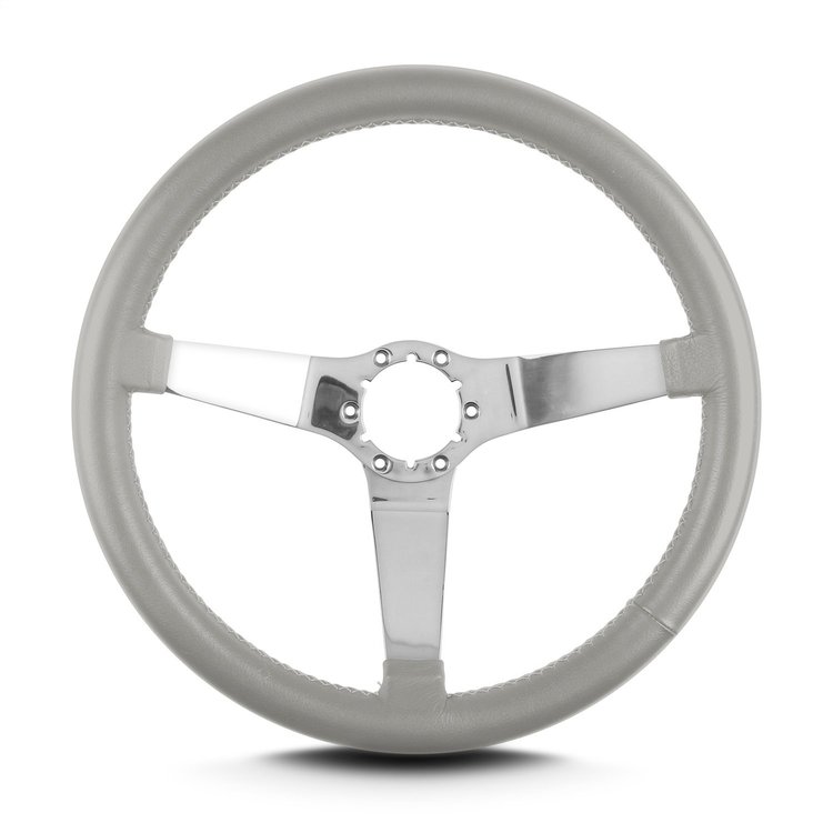 63207 Vette 3 Steering Wheel, Light Grey, Polished Spokes, 14 in. Standard Grip