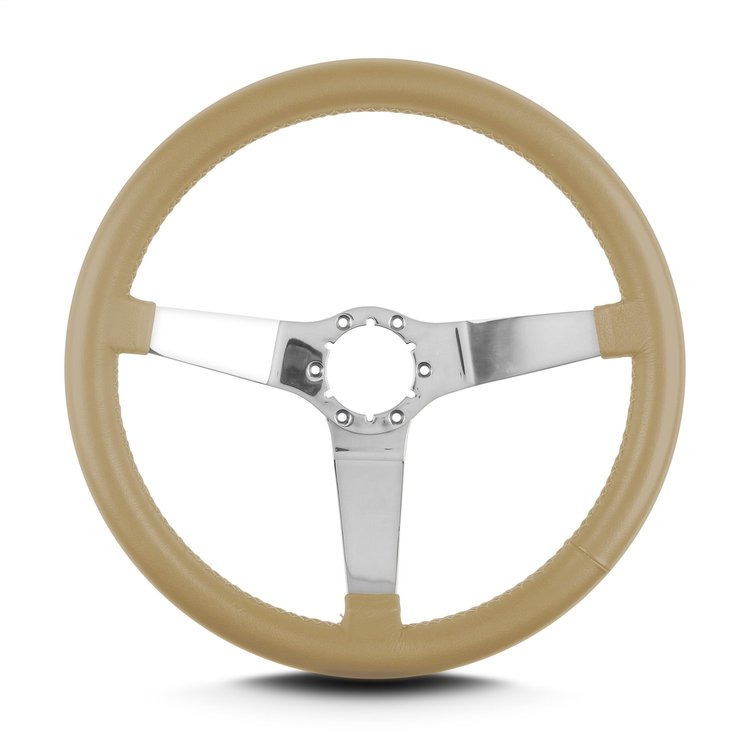 63209 Vette 3 Steering Wheel, Tan, Polished Spokes, 14 in. Standard Grip