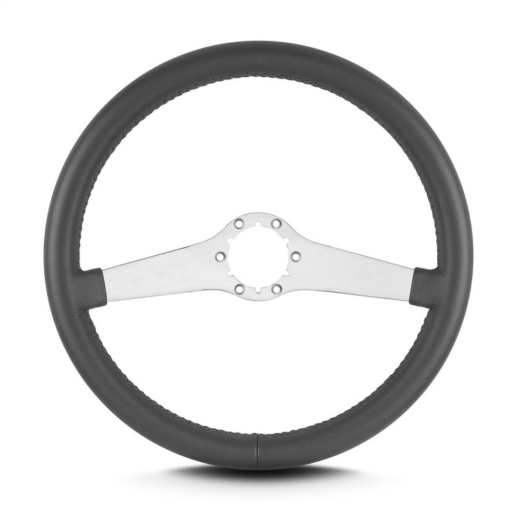 65406 Two Smooth Steering Wheel, Dark Grey, Brushed Spokes, 14 in. Standard Grip