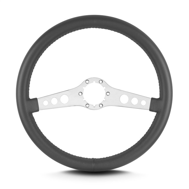 65506 SS Steering Wheel, Dark Grey, Brushed Spokes, 14 in. Standard Grip