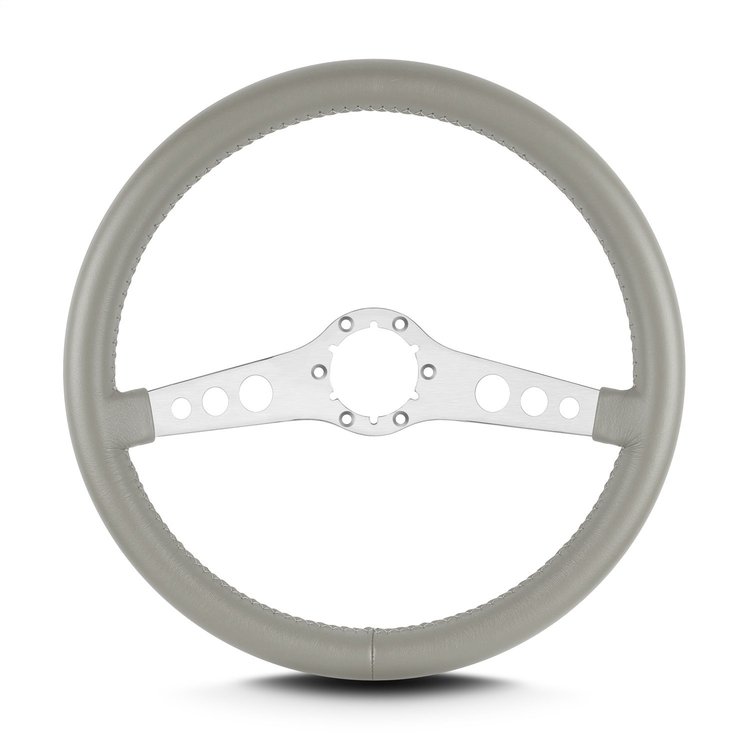 65507 SS Steering Wheel, Light Grey, Brushed Spokes, 14 in. Standard Grip
