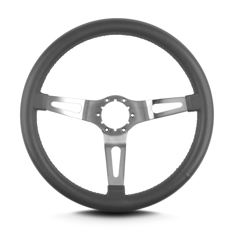 65806 Teardrop Steering Wheel, Dark Grey, 3 Brushed Spokes, 14 in. Standard Grip