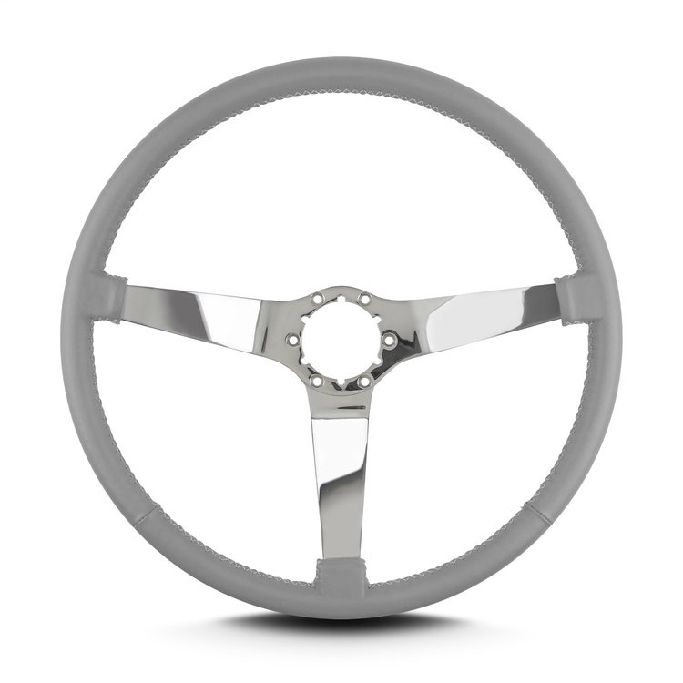 66407 Vette 3 Steering Wheel, Light Grey15 in. Polished Spokes, 15 in. Thin Grip