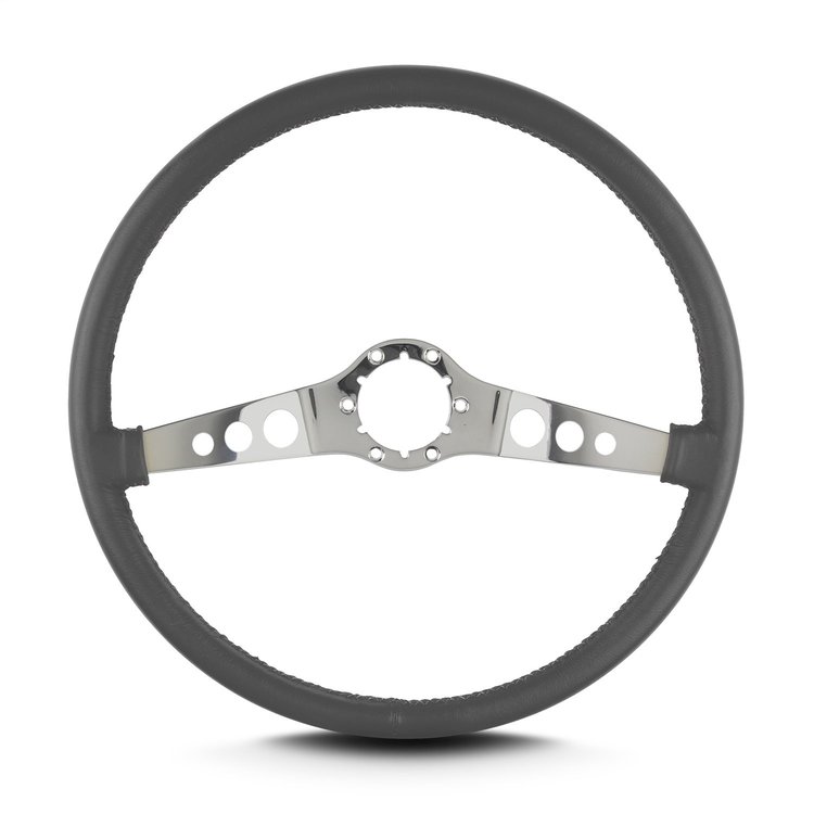 66706 SS Steering Wheel, Dark Grey, Polished Spokes, 15 in. Thin Grip