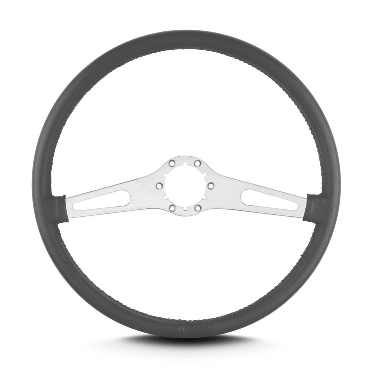 67206 Teardrop Steering Wheel, Dark Grey, 2 Brushed Spokes, 15 in. Thin Grip