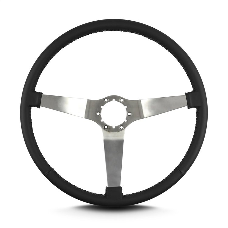 67401 Vette 3 Steering Wheel, Black, Brushed Spokes, 15 in. Thin Grip