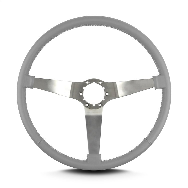 67407 Vette 3 Steering Wheel, Light Grey, Brushed Spokes, 15 in. Thin Grip