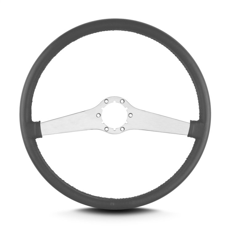 67606 Two Smooth Steering Wheel, Dark Grey, Brushed Spokes, 15 in. Thin Grip