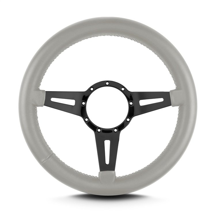 84507 Mark 4 Elegante Steering Wheel, Light Grey, Black Spokes, 14 in. Thick Grip