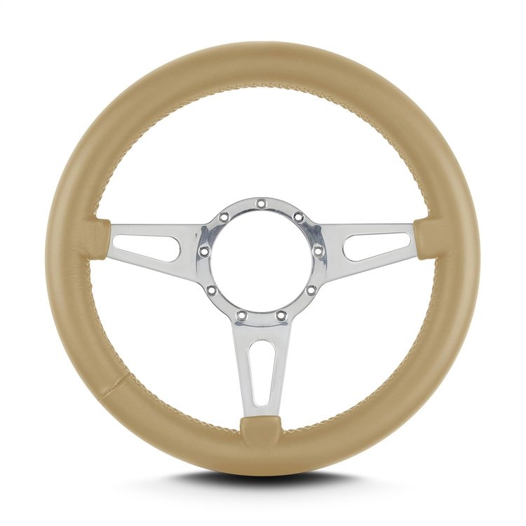 85409 Mark 4 Supreme Steering Wheel, Tan, Polished Spokes, 14 in. Thick Grip